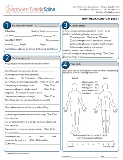 Michael Rohan Spine new patient forms